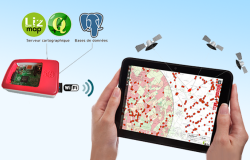 GeoPoppy, outil numérique open source pour l'acquisition et la consultation de données géolocalisées. Représentation schématique