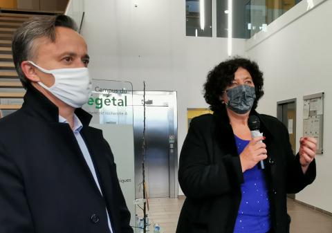 Visite de Frédériques Vidal à Angers, accompagnée de Philippe Mauguin
