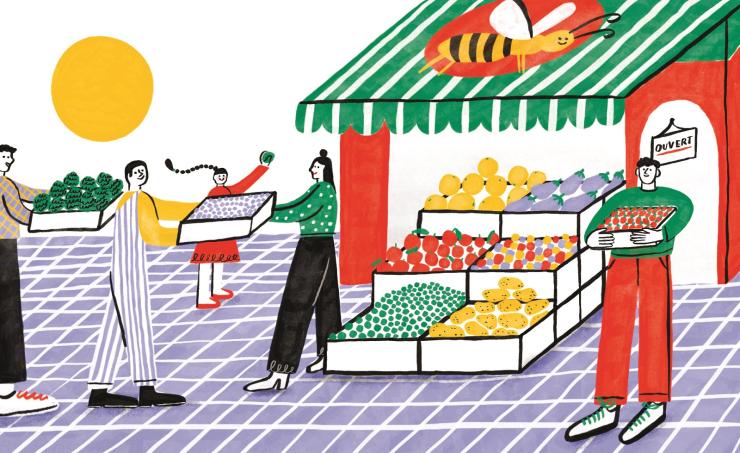 Illustration d'épiceries solidaires