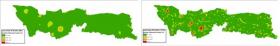 Density of wooded elements: sliding windows of 26 ha and 1.2 ha