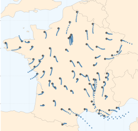 Trajectoires de masses d’air générées par Tropolink