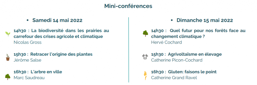 programme des 6 conférences